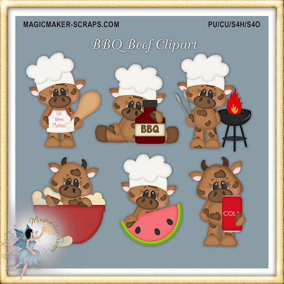 Beef Bbq Clipart By Magicmakerscraps On Etsy