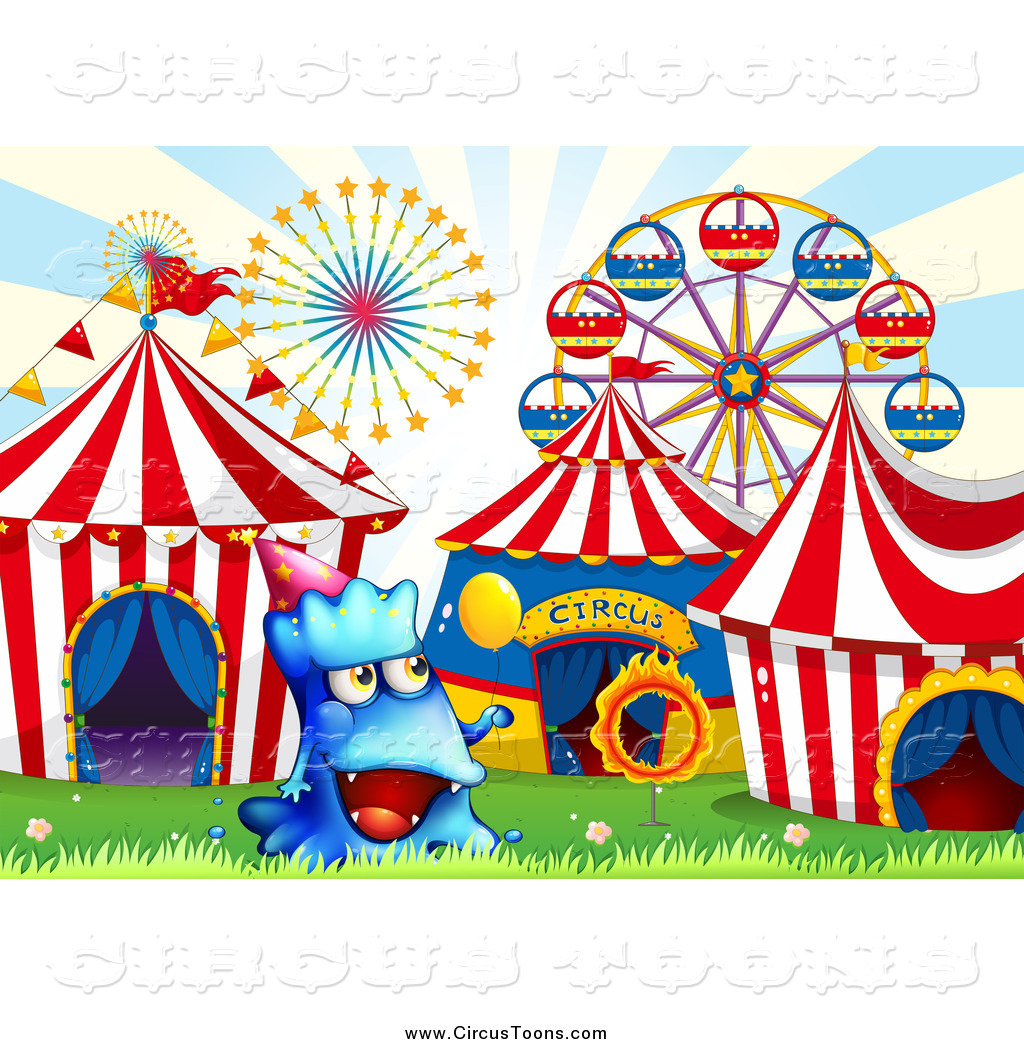 Blue Monster At A Carnival Circus Clip Art Colematt