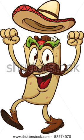 Cartoon Mexican Taco  Vector Illustration With Simple Gradients  All