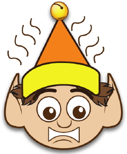 Clip Art Of A Stressed Elf In A Christmas Hat 