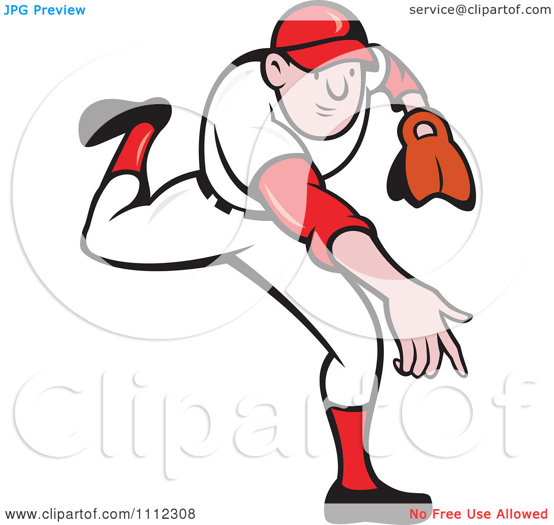 Clipart Baseball Player Pitcher Throwing   Royalty Free Vector    