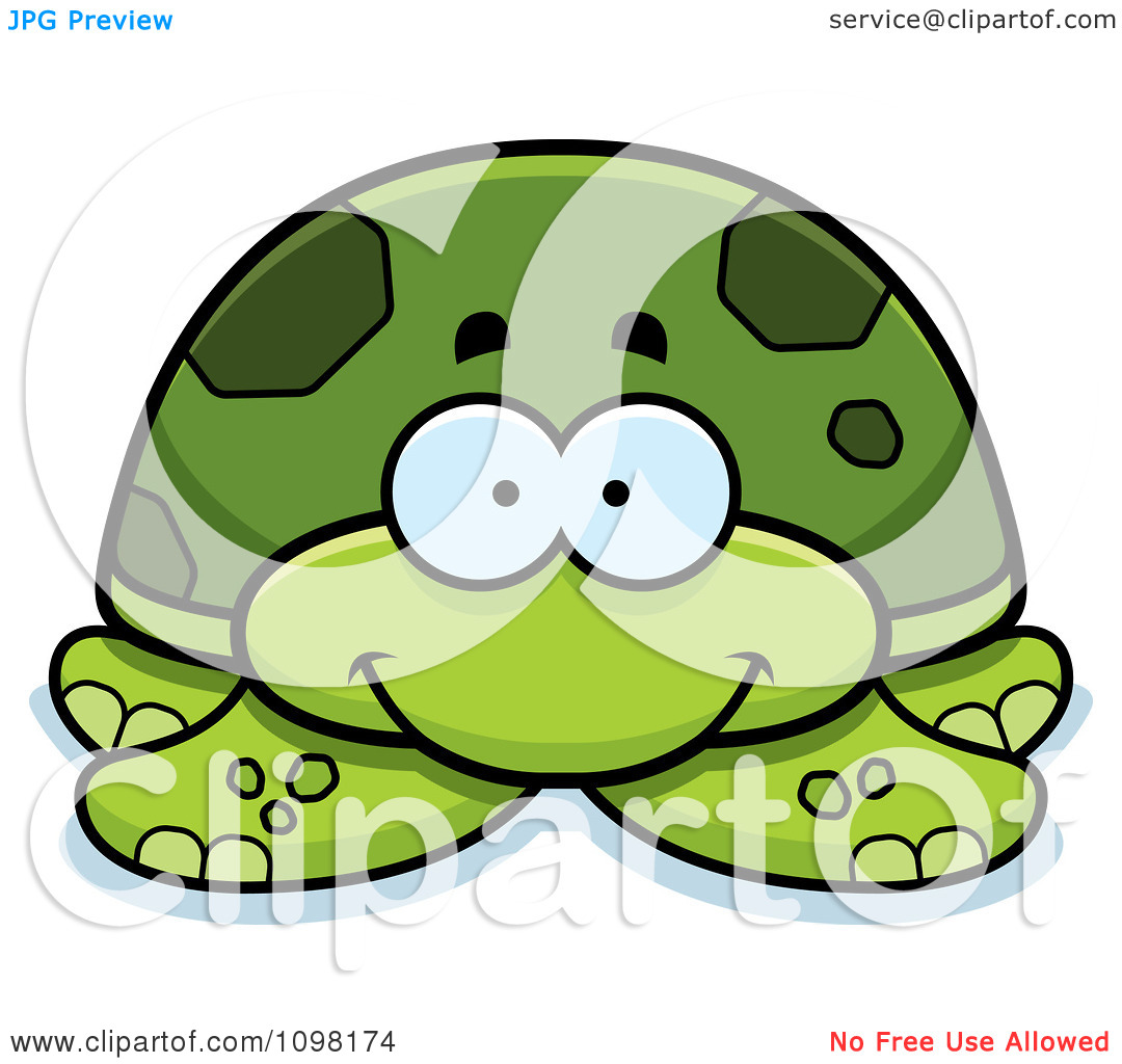 Clipart Happy Green Sea Turtle   Royalty Free Vector Illustration By