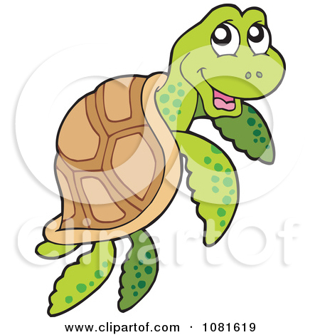 Clipart Happy Sea Turtle   Royalty Free Vector Illustration By