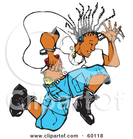 Clipart Illustration Of An Active Young African American Man Listening