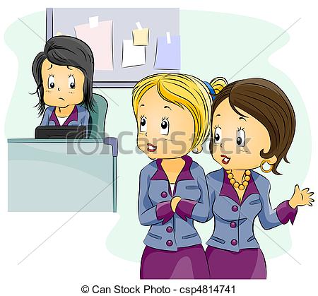 Clipart Of Office Gossip   Illustration Featuring Employees Gossiping