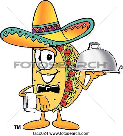 Clipart Of Taco Serving Food Taco024   Search Clip Art Illustration
