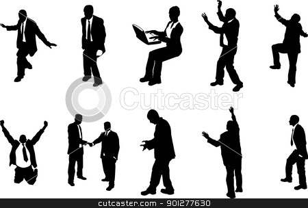 Concept Busniess People Silhouettes Stock Vector Clipart A Series Of