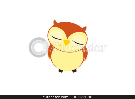 Cute Sleeping Owl Stock Vector Clipart Cute Vector Cartoon Owl