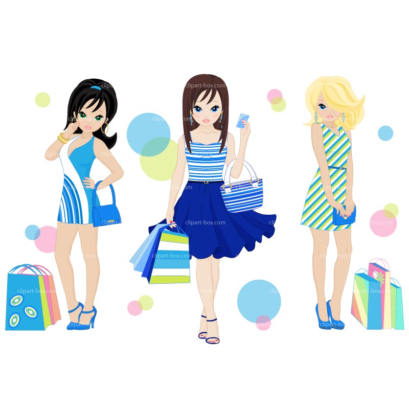 Girls Shopping Clipart Clipart Shopping Girls