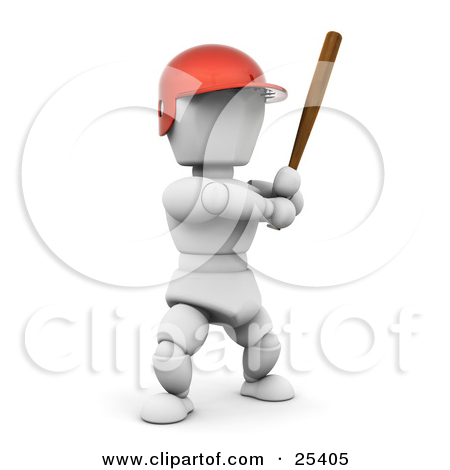     In A Red Helmet Standing And Holding A Baseball Bat During A Game