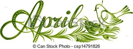 Month Of April Clip Art   Month   Stock Illustration Royalty Free
