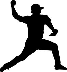 Pitcher Clipart Image   Baseball Pitcher Throwing A Pitch To A Batter