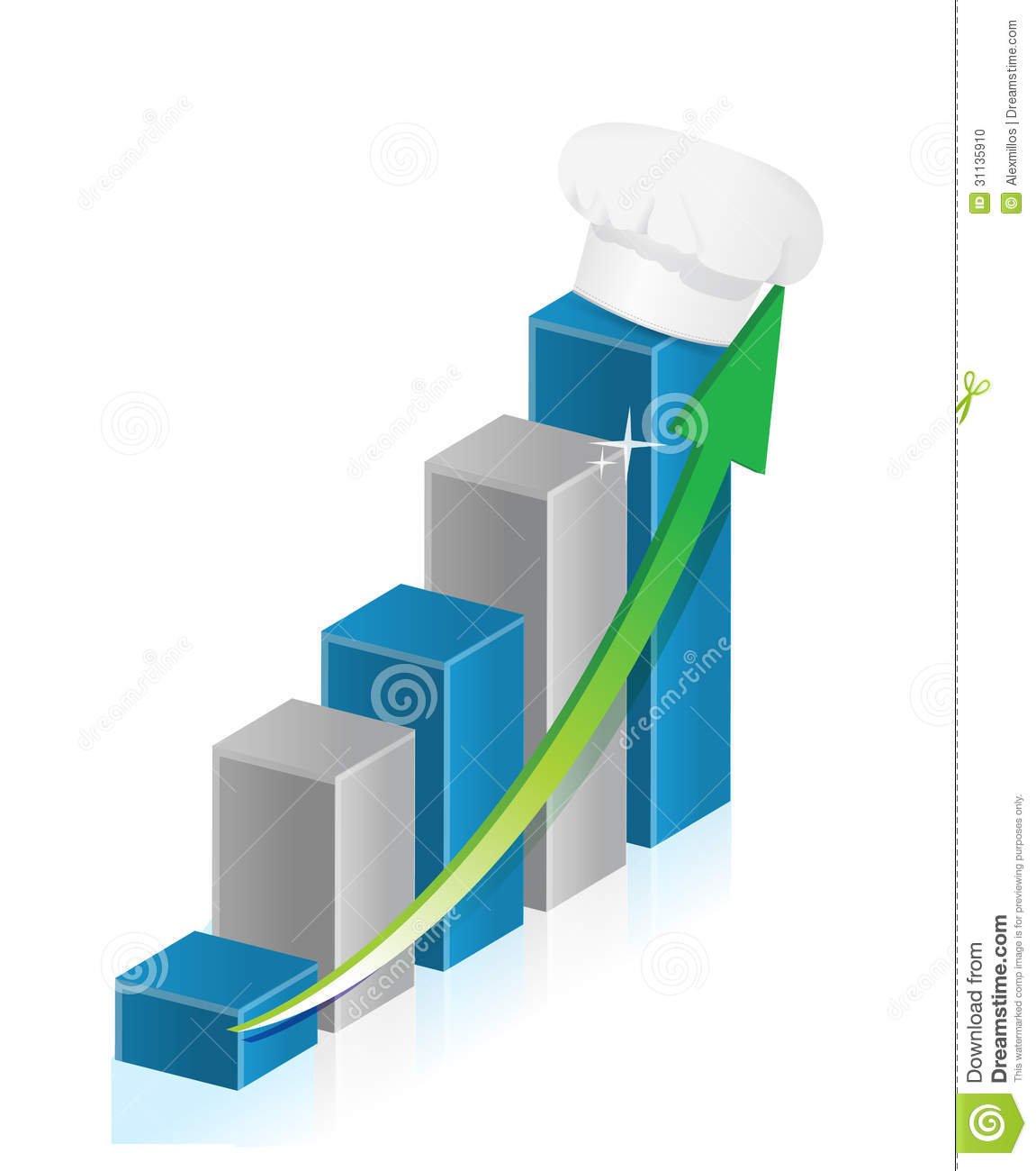 Restaurant Profits On A Business Graph Stock Photo   Image  31135910