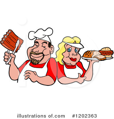 Royalty Free  Rf  Bbq Clipart Illustration By Lafftoon   Stock Sample