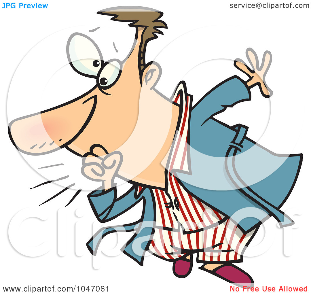 Royalty Free Rf Clip Art Illustration Of A Cartoon Coughing Man