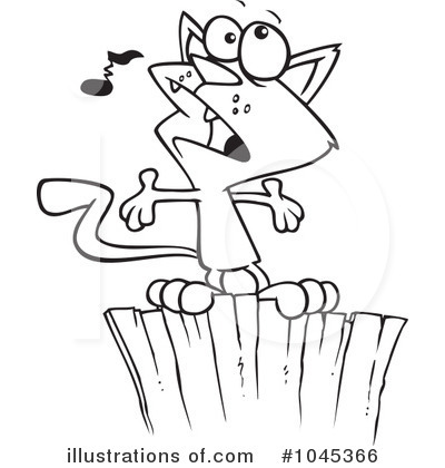 Singing Cat  Colouring Pages