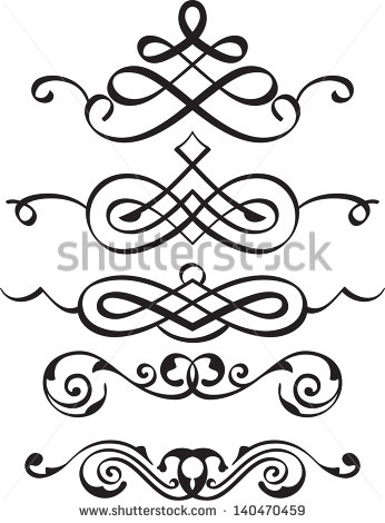 Spiral Divider Elements Is Isolated On White   Stock Vector