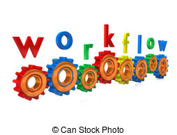Workflow Gears   Multicolored Gears With The Text Workflow