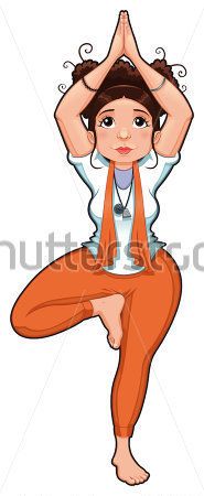Yoga Position Funny Cartoon And Vector Isolated Illustration Stock