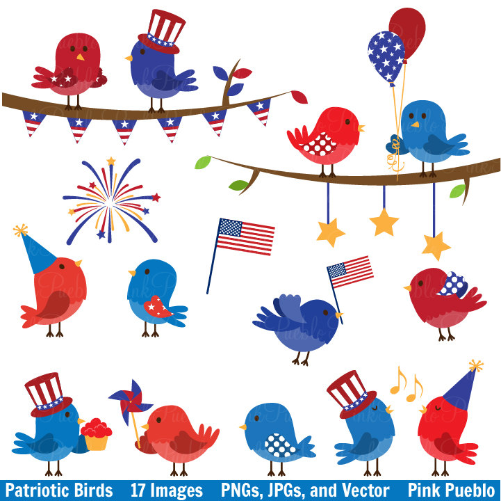 4th Of July Bbq Clipart Fourth Of July Birds Clipart