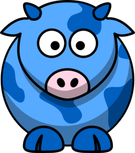 Blue Cow 2 Clip Art At Clker Com   Vector Clip Art Online Royalty