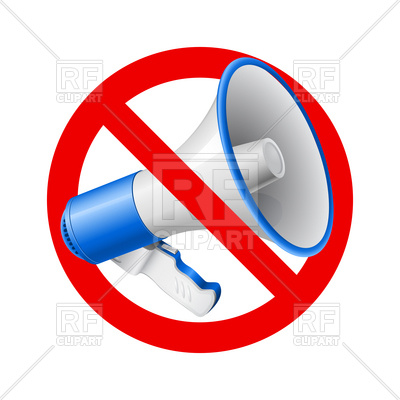 Bullhorn And Restrictive Sign Download Royalty Free Vector Clipart