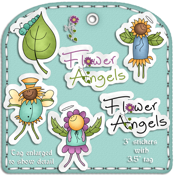 Clg Flower Angels Stickers    0 99   Digital Design Boutique Clipart