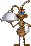 Clip Art Graphic Of A Brown Ant Insect Mascot Character Carring A