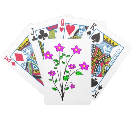 Clipart Flowers 1 Bicycle Poker Cards   Zazzle