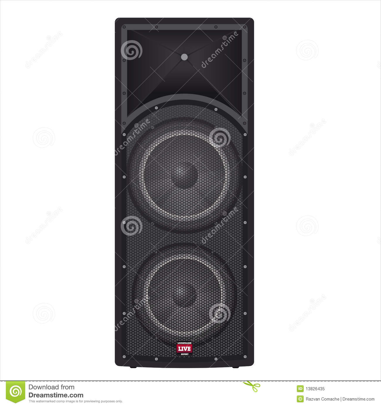 Concert Stage Hifi Box Speakers Isolated Against A White Background 