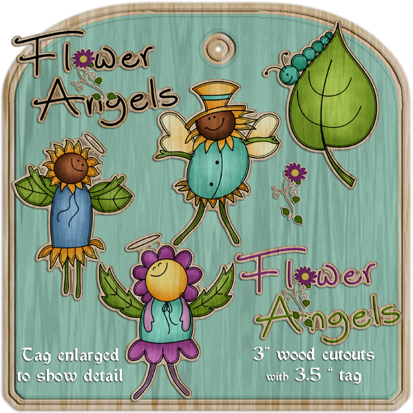 Flower Angels Painted Wood    0 99   Digital Design Boutique Clipart