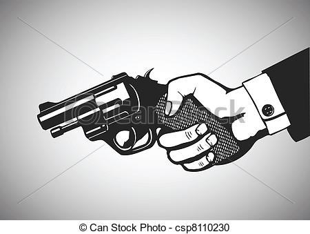 Hand Gun  Vector Illustration  Eps