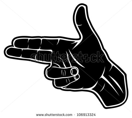 Hand Making A Shape Of A Pointed Hand Gun   Stock Vector