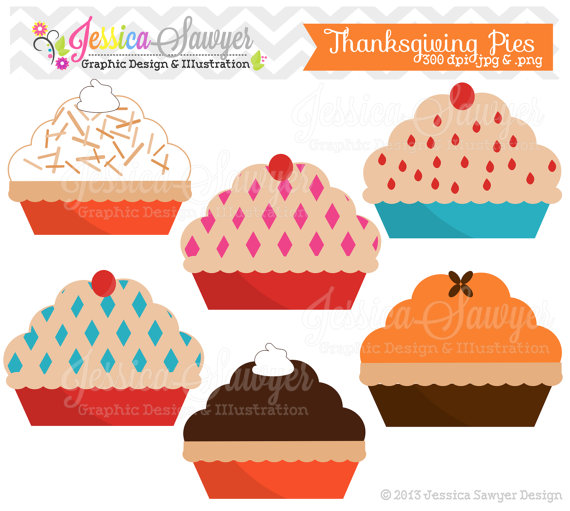 Instant Download Thanksgiving Pies Clipart For Commercial Use