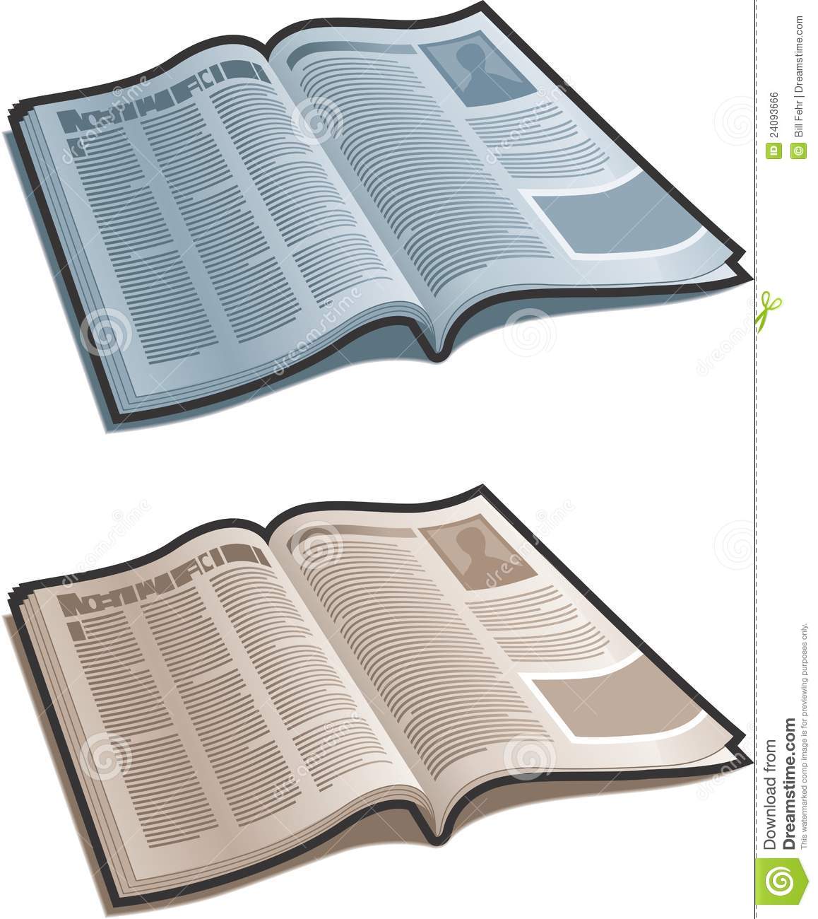 Magazine Clipart Open Magazine With Gray And