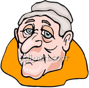 Old Woman With A Bun   Royalty Free Clipart Picture