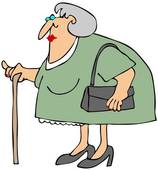 Old Woman With A Cane