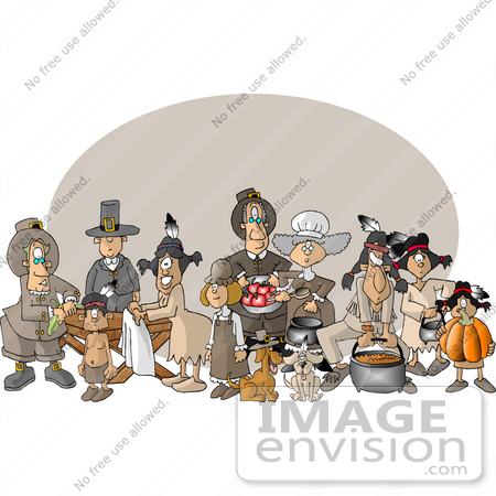 Pilgrims And Native Americans Clipart