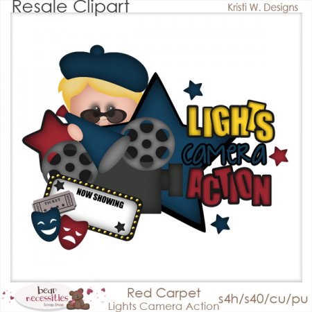 Red Carpet Lights Camera Action Resale Clipart