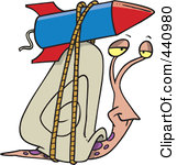 Royalty Free Rf Clip Art Illustration Of A Cartoon Snail With A Rocket