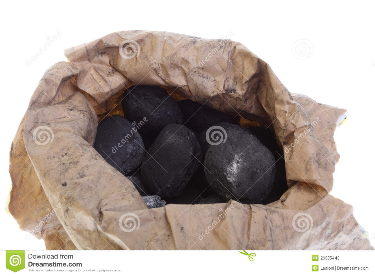 Sack Bag Isolated Coal Carbon Nuggets Stock Photos   Image  26335443