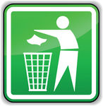 Vector Throw Away Trash Green Sign   Vector Illustration Of