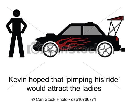 Vectors Illustration Of Car Modifications   Kevin Pimped His Ride