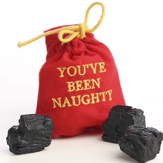 You Ve Been Naughty Sack Of Coal   Table Shelf Decorations    