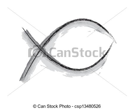 Black And White Fish Symbol