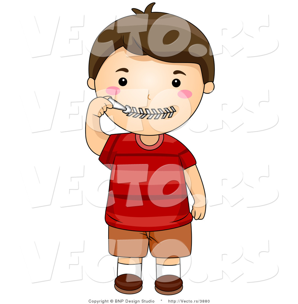 Cartoon Boy Zipping His Zipper Lips Close Compeitive Boy Running