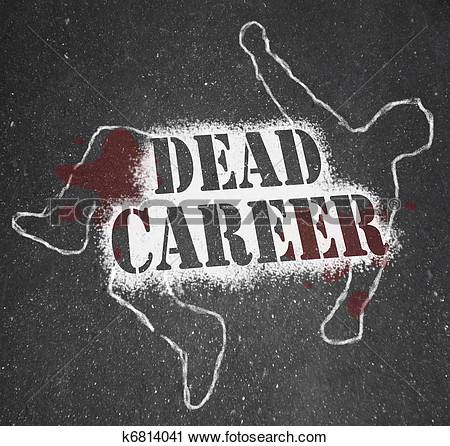 Chalk Outline Of A Dead Body Symbolizing A Career That Has Stalled