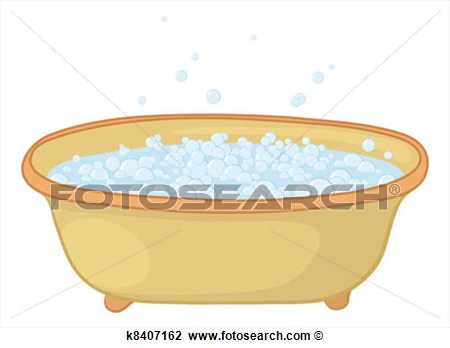 Clip Art Of Bath With Bubbles K8407162   Search Clipart Illustration