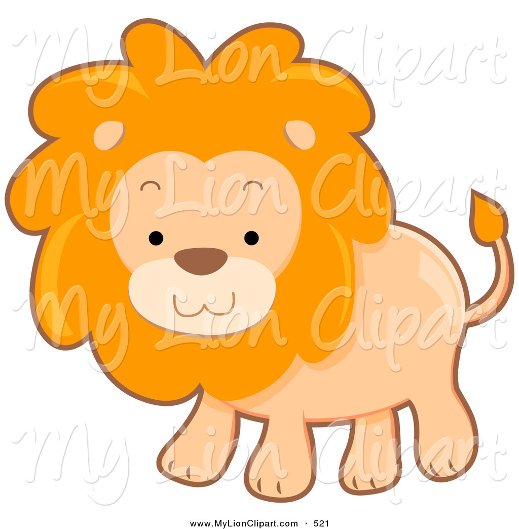 Clipart Of A Cute Brown Lion With A Fluffy Mane By Bnp Design Studio