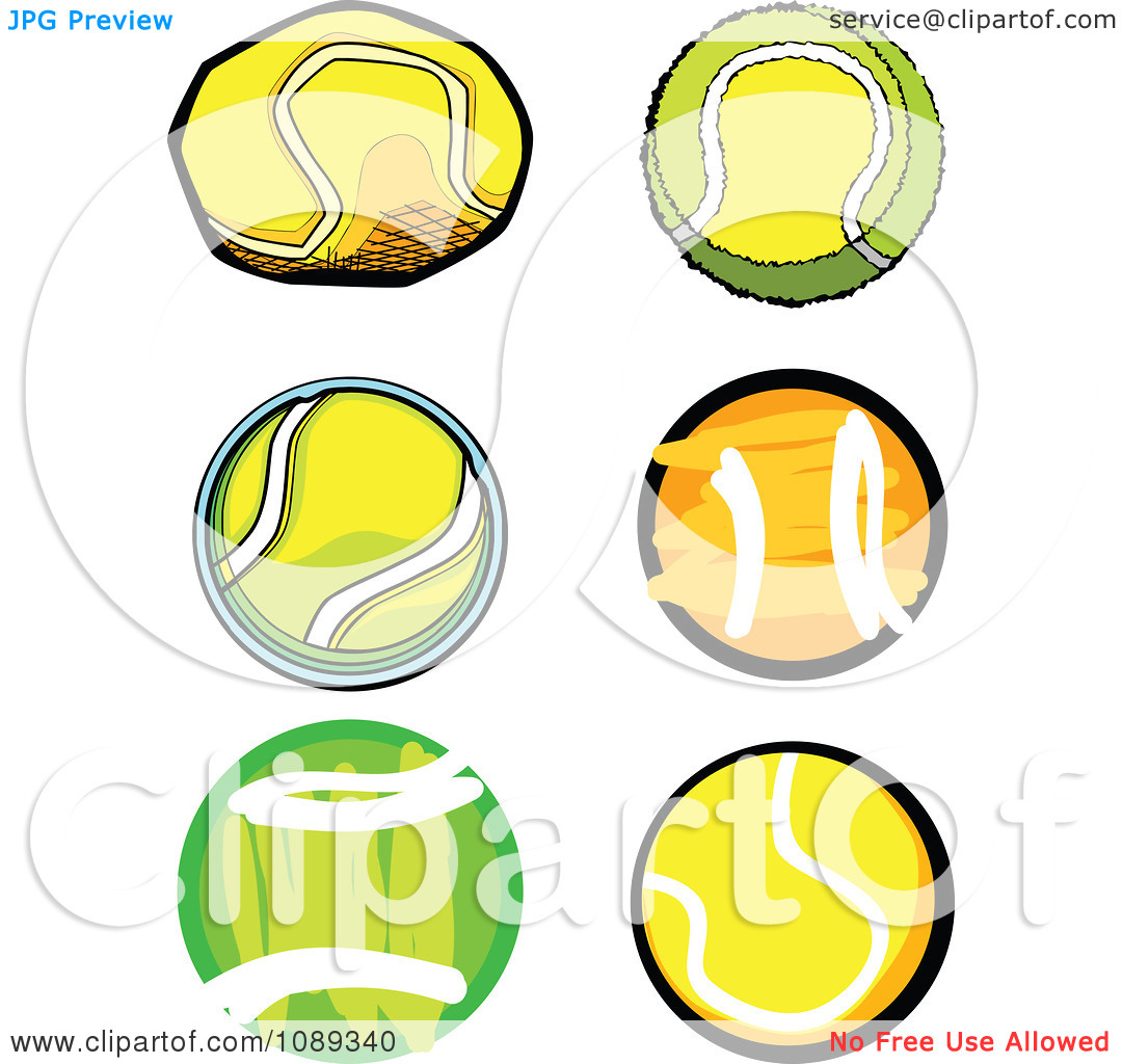 Clipart Tennis Ball Designs   Royalty Free Vector Illustration By